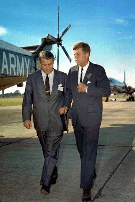 John F.  Kennedy and Wernher Von Braun